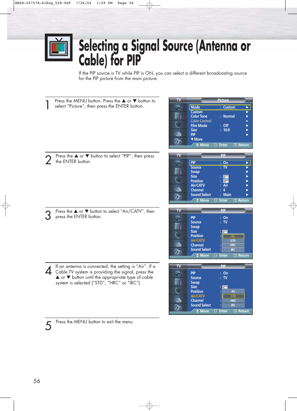 Samsung HPP4271X-XAA User Manual | Page 56 / 116