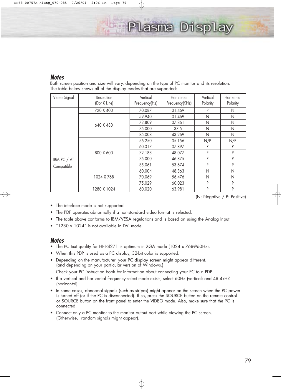 Samsung HPP4271X-XAA User Manual | Page 79 / 116