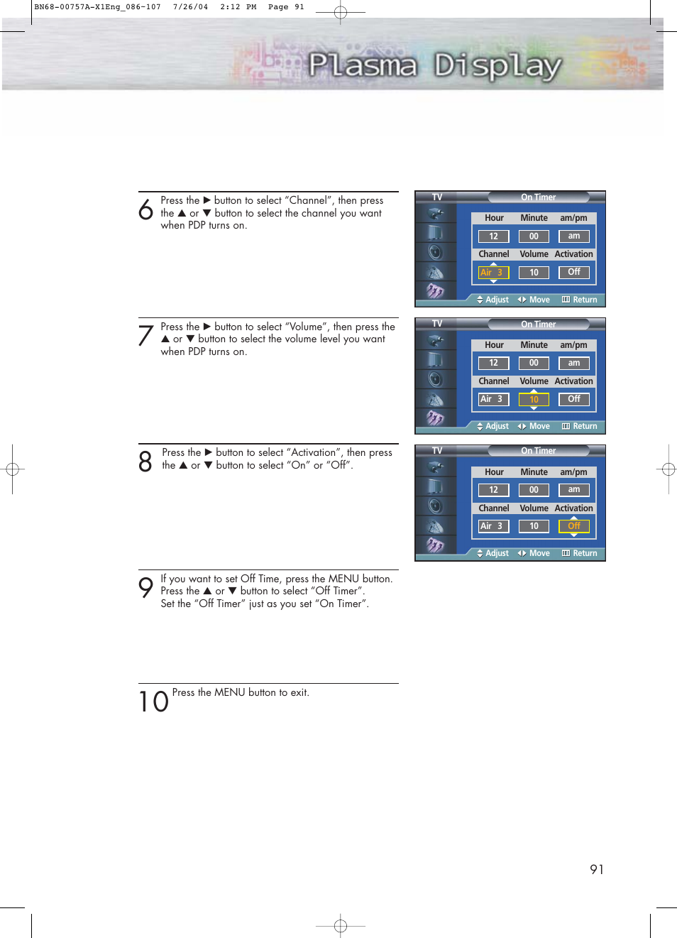 Samsung HPP4271X-XAA User Manual | Page 91 / 116