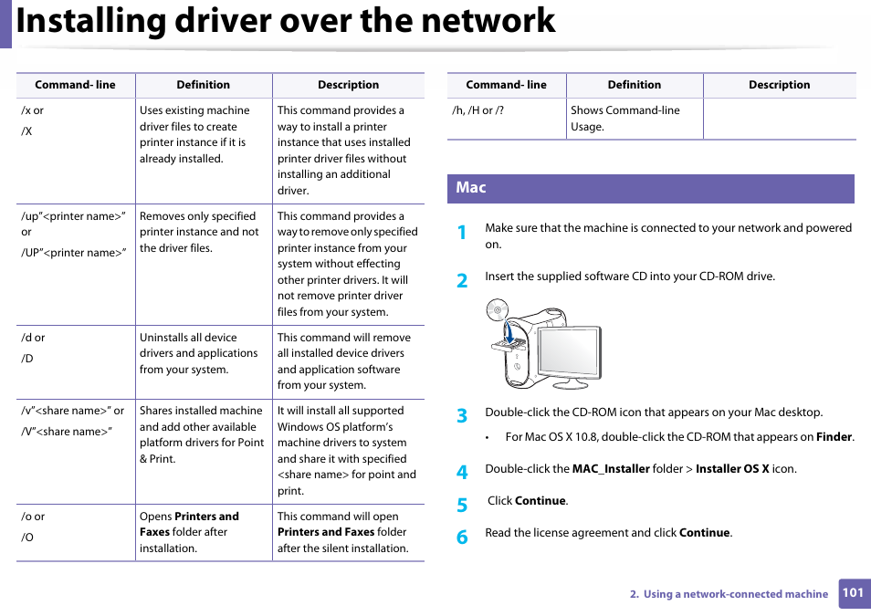 Installing driver over the network | Samsung SL-C410W-XAA User Manual | Page 101 / 232