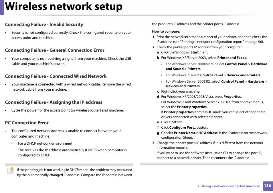 Wireless network setup | Samsung SL-C410W-XAA User Manual | Page 136 / 232