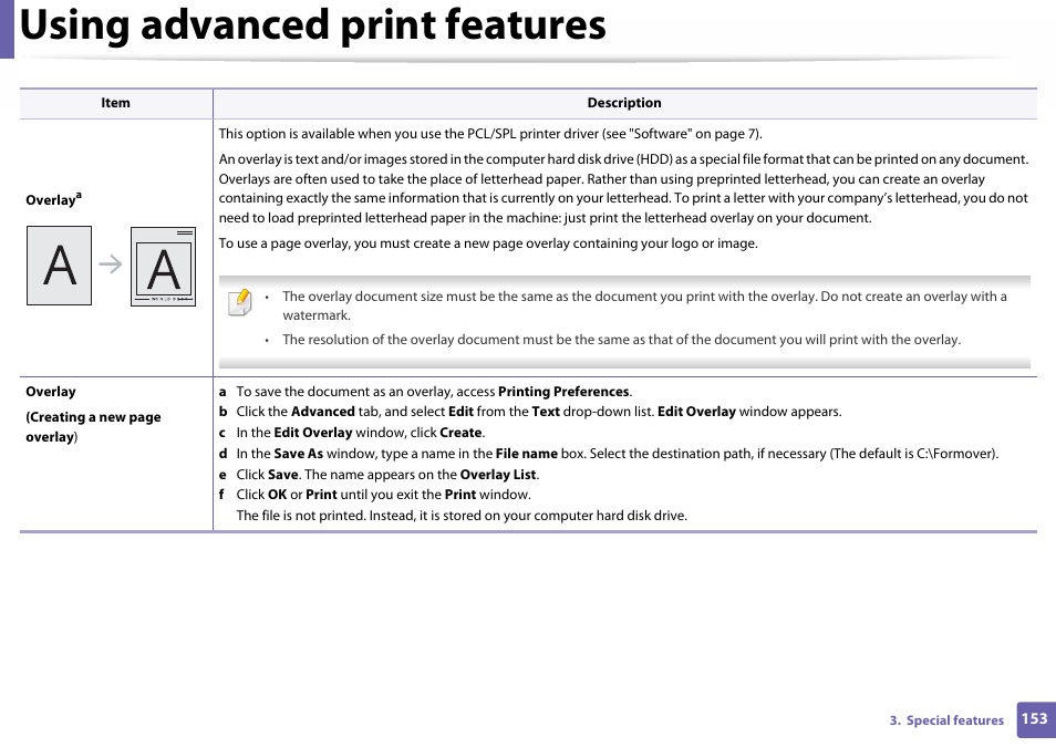 Using advanced print features | Samsung SL-C410W-XAA User Manual | Page 153 / 232