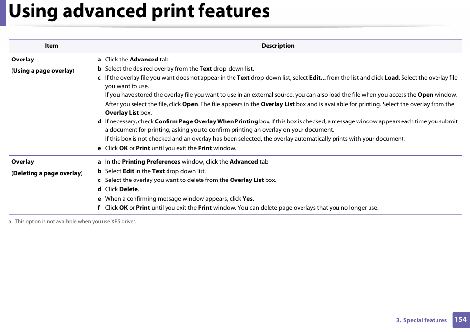 Using advanced print features | Samsung SL-C410W-XAA User Manual | Page 154 / 232