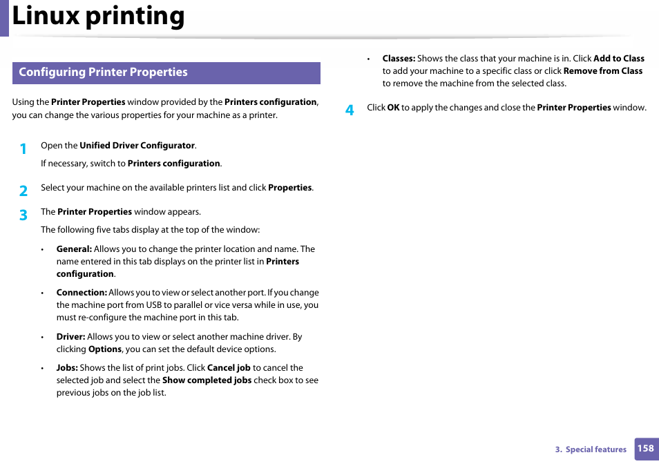 Linux printing | Samsung SL-C410W-XAA User Manual | Page 158 / 232