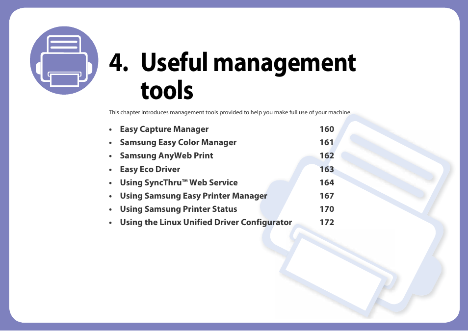 Useful management tools | Samsung SL-C410W-XAA User Manual | Page 159 / 232