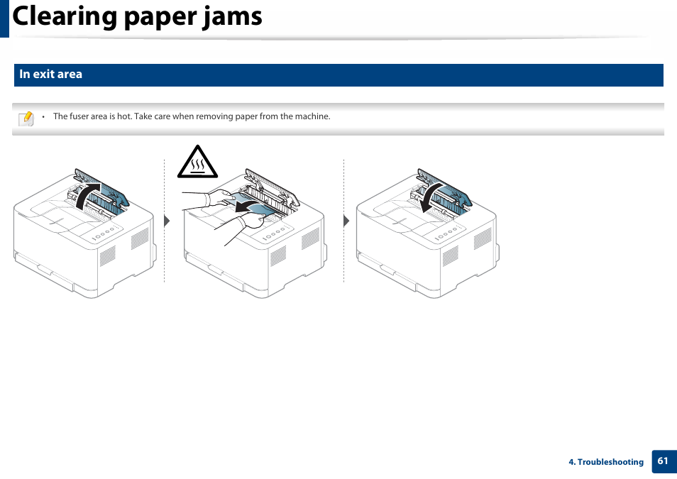 Clearing paper jams | Samsung SL-C410W-XAA User Manual | Page 61 / 232