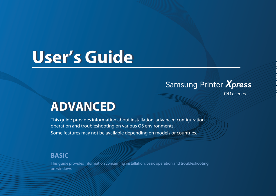 Advanced, User’s guide | Samsung SL-C410W-XAA User Manual | Page 86 / 232