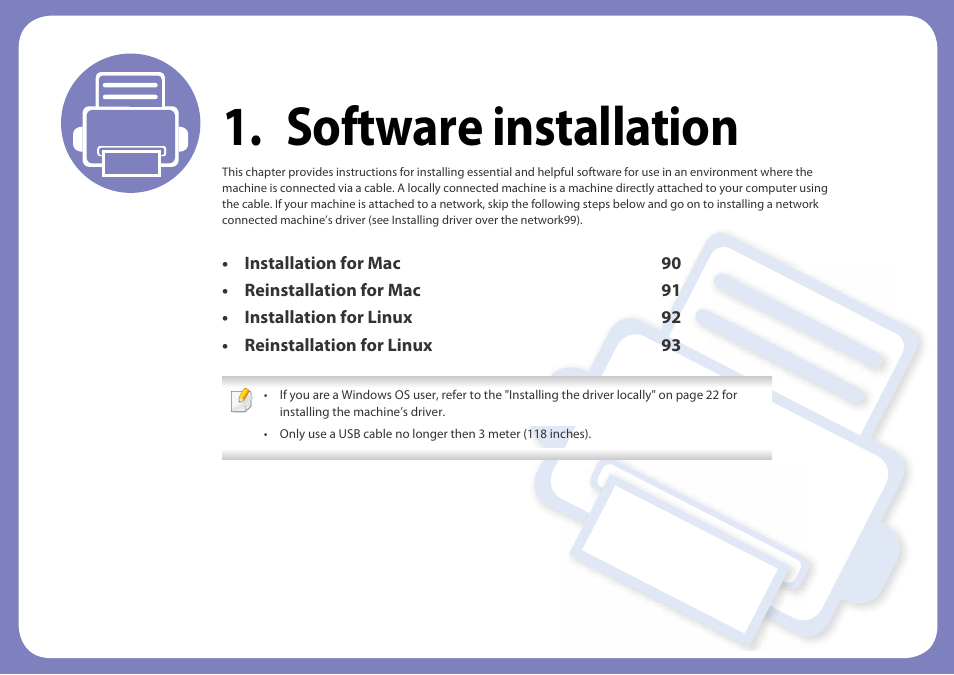 Software installation | Samsung SL-C410W-XAA User Manual | Page 89 / 232