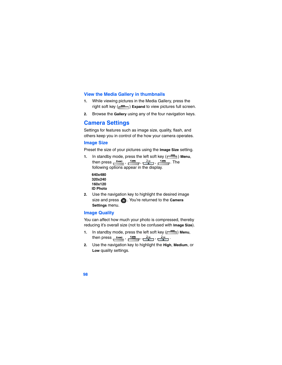 Camera settings | Samsung SCH-A790ZKVXAR User Manual | Page 106 / 198