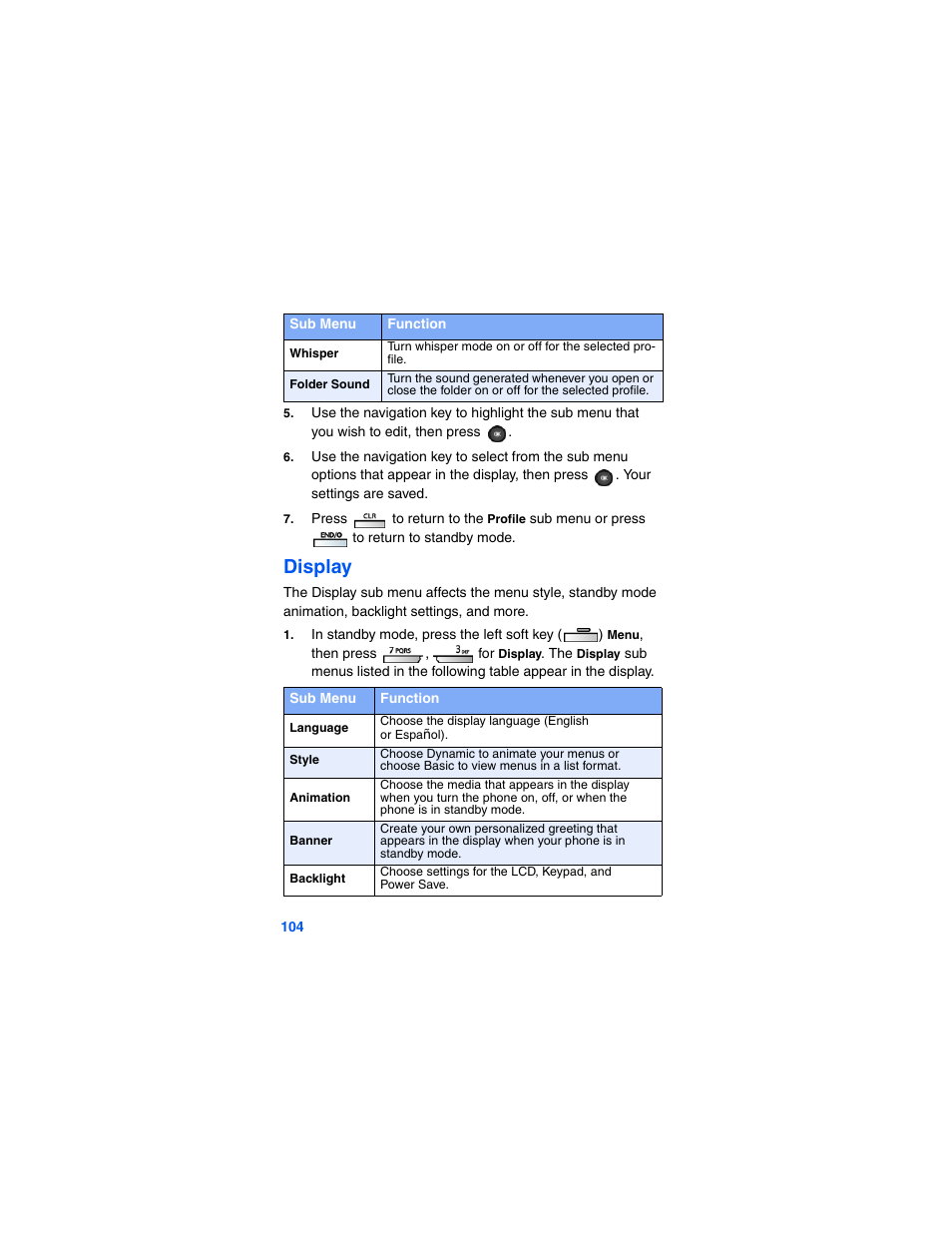 Display | Samsung SCH-A790ZKVXAR User Manual | Page 112 / 198