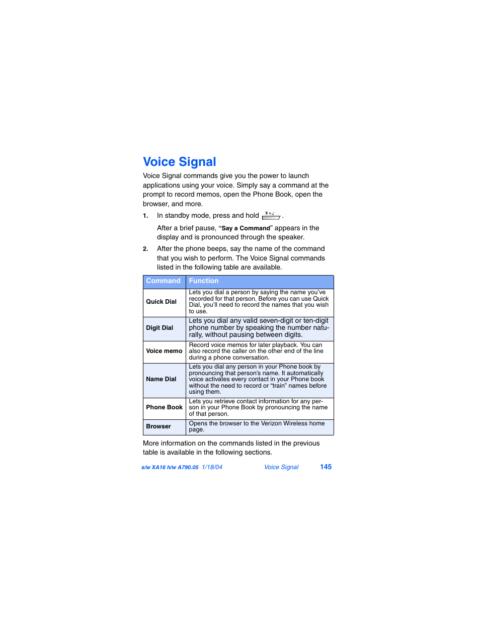 Voice signal | Samsung SCH-A790ZKVXAR User Manual | Page 153 / 198