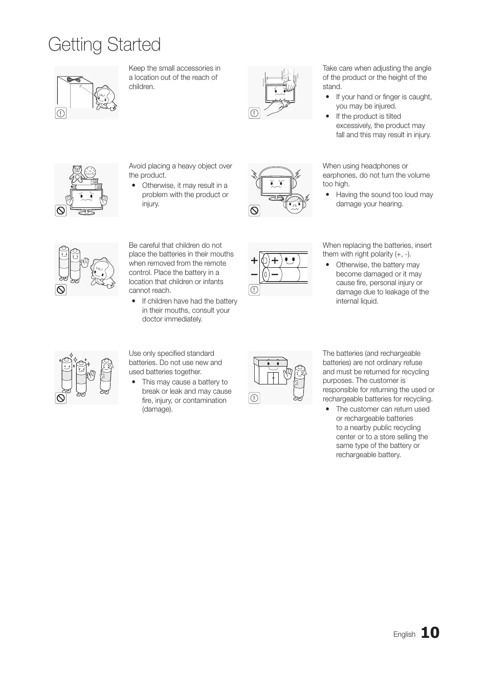 Getting started | Samsung LT28C570ND-ZA User Manual | Page 10 / 44