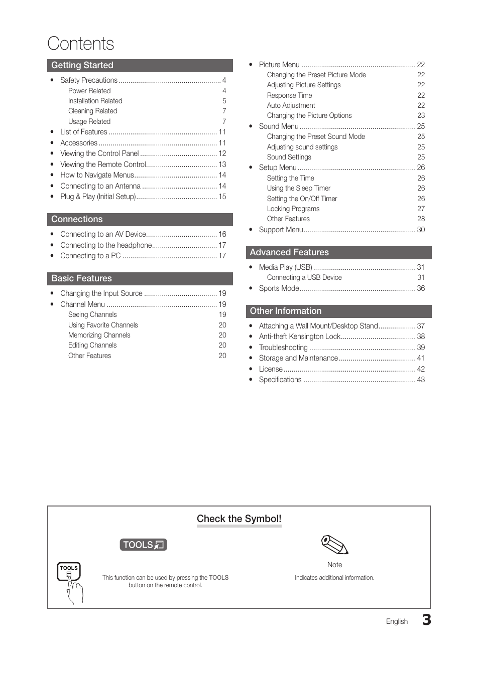 Samsung LT28C570ND-ZA User Manual | Page 3 / 44