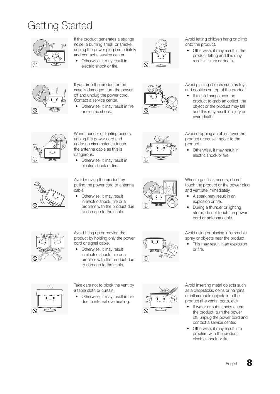 Getting started | Samsung LT28C570ND-ZA User Manual | Page 8 / 44