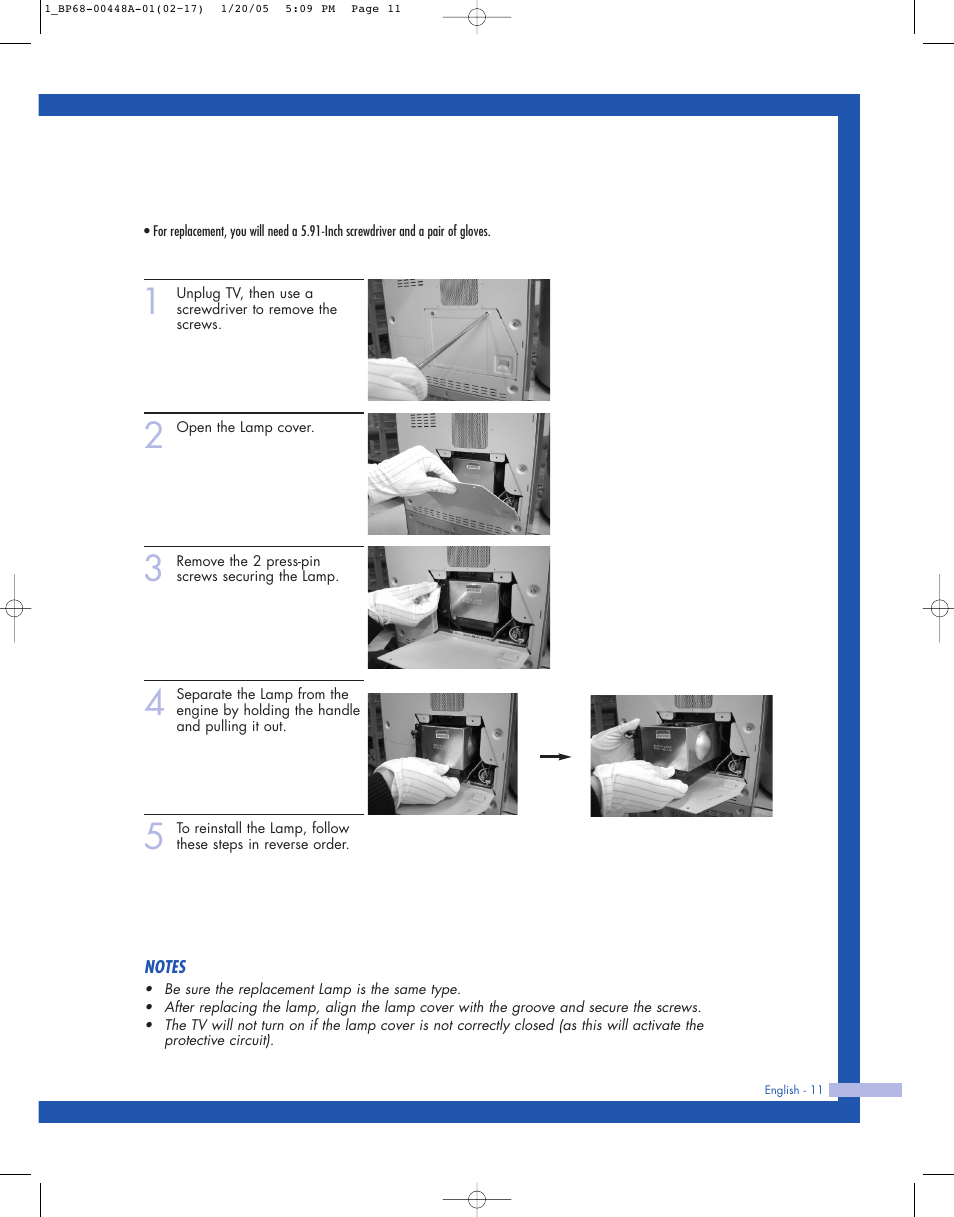 Samsung HLR5087WX-XAA User Manual | Page 11 / 104
