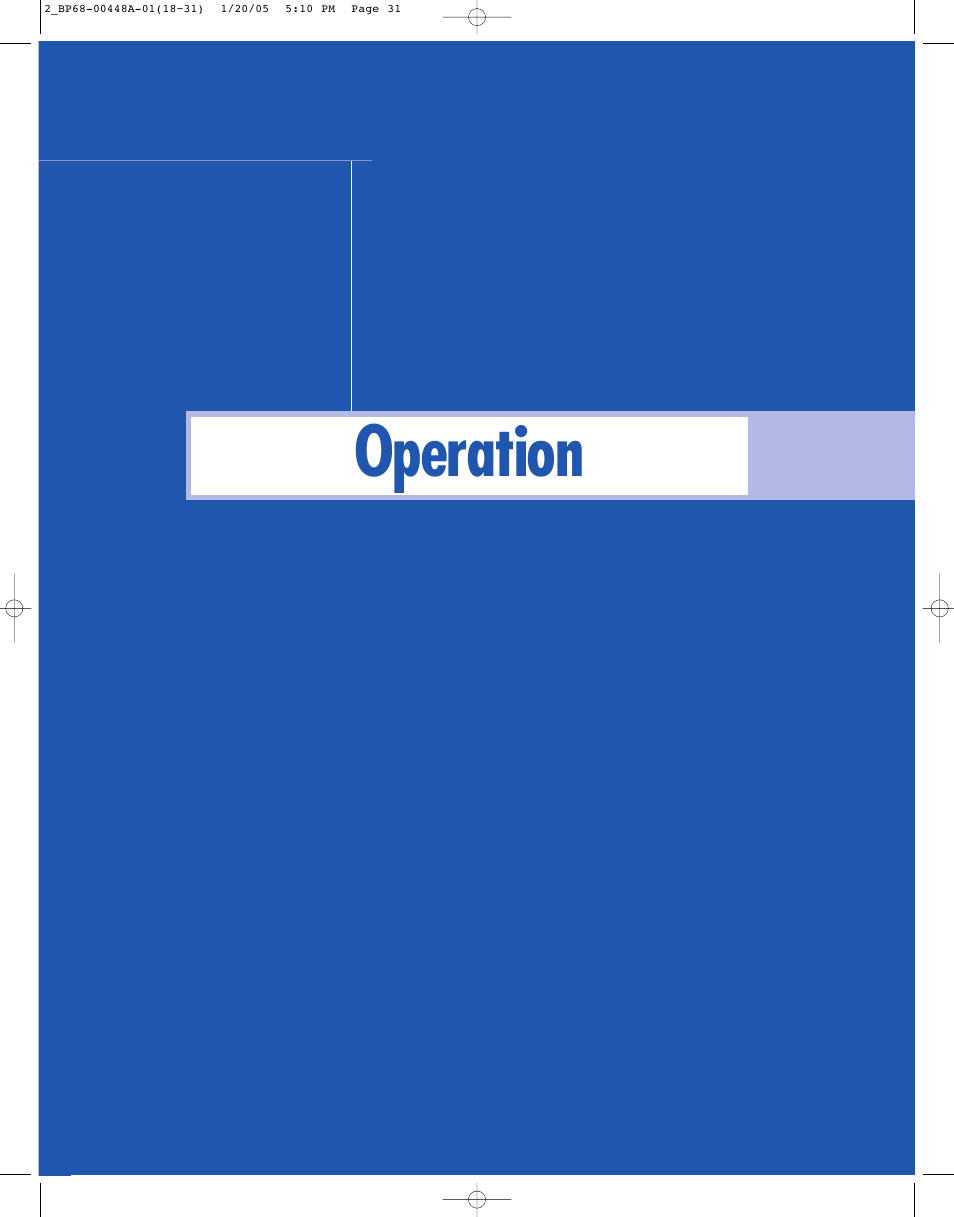 Operation | Samsung HLR5087WX-XAA User Manual | Page 31 / 104