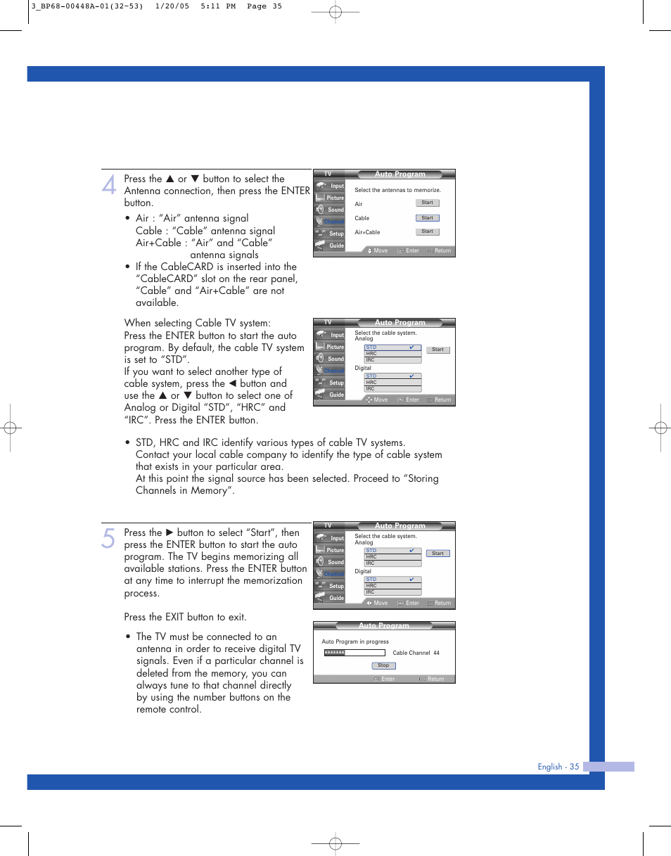 Samsung HLR5087WX-XAA User Manual | Page 35 / 104