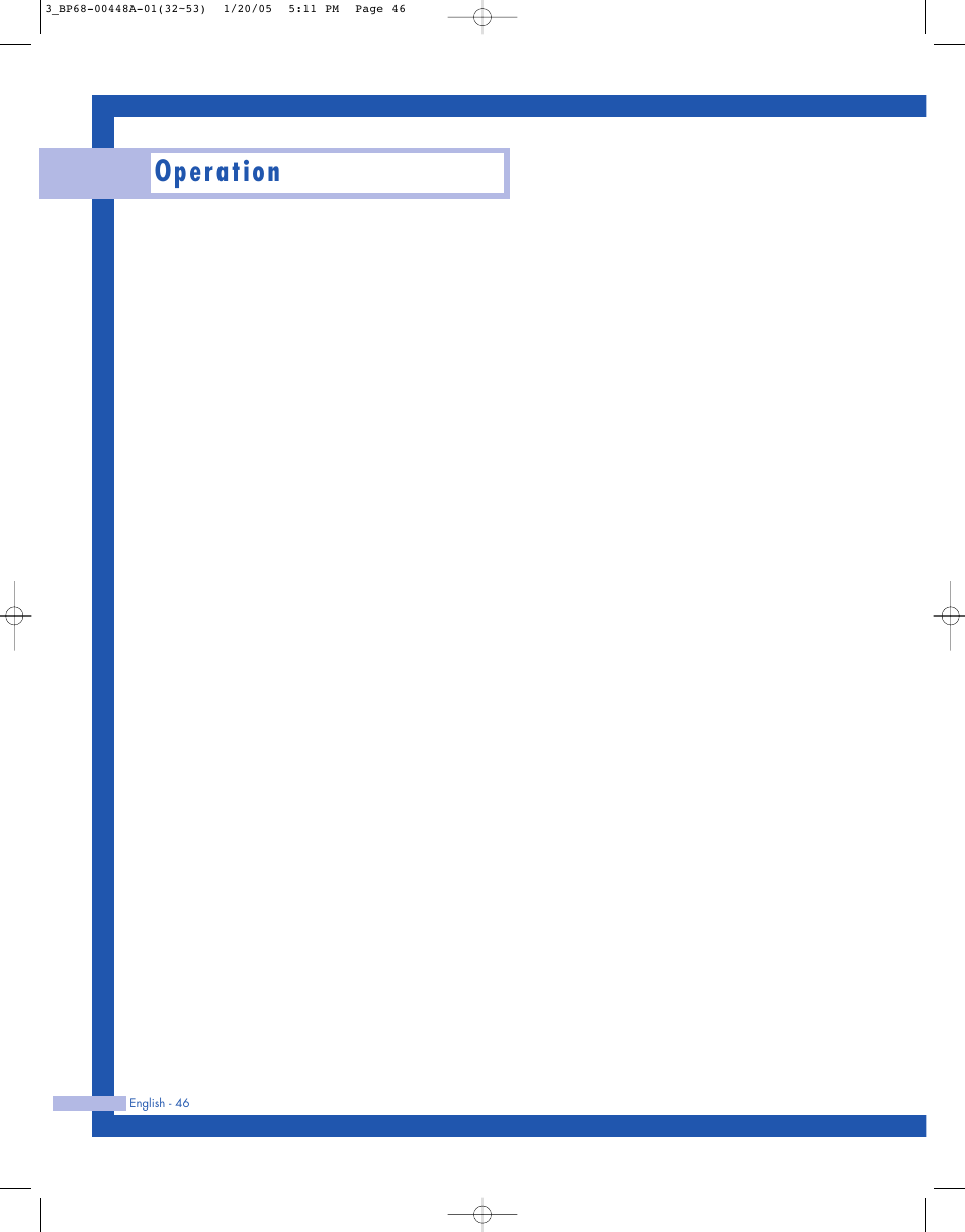 Operation | Samsung HLR5087WX-XAA User Manual | Page 46 / 104