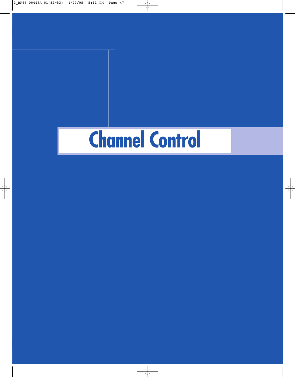 Channel control | Samsung HLR5087WX-XAA User Manual | Page 47 / 104