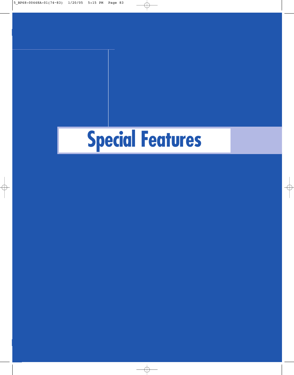 Special features | Samsung HLR5087WX-XAA User Manual | Page 83 / 104