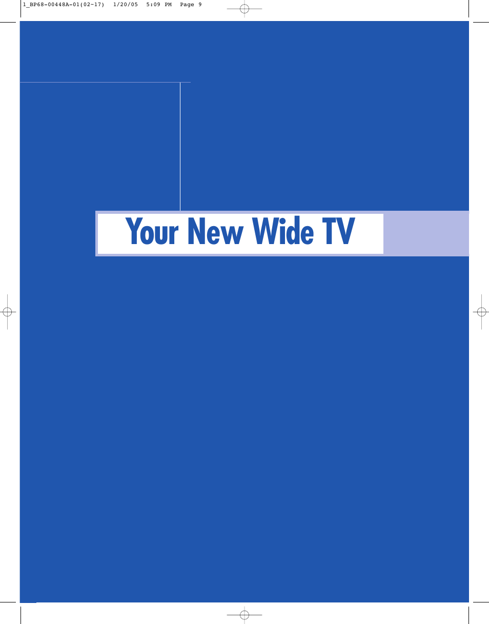 Your new wide tv | Samsung HLR5087WX-XAA User Manual | Page 9 / 104