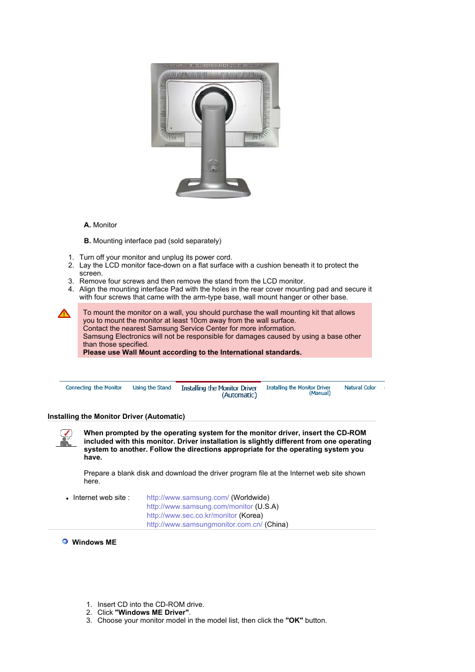 Installing the monitor driver(manual) | Samsung LS24BRBAB-XAA User Manual | Page 22 / 84