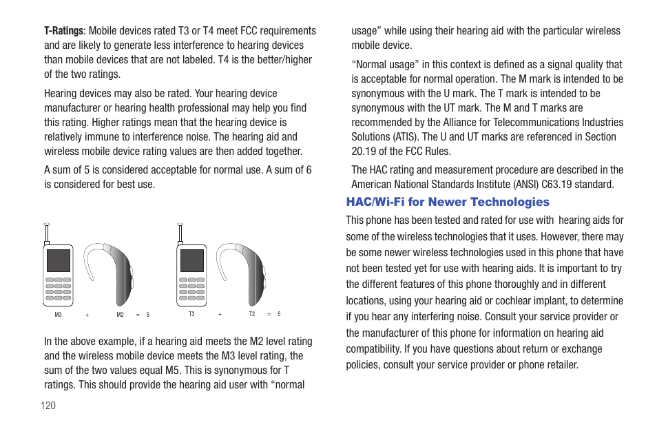 Hac/wi-fi for newer technologies | Samsung SCH-R680WRAUSC User Manual | Page 124 / 141
