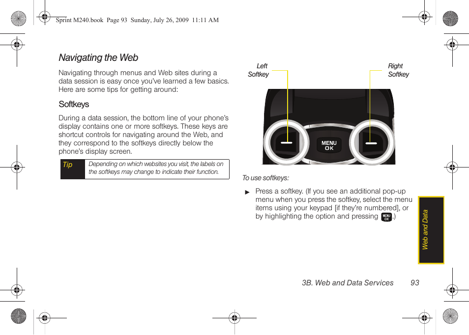 Navigating the web | Samsung SPH-M240ZKASPR User Manual | Page 105 / 137