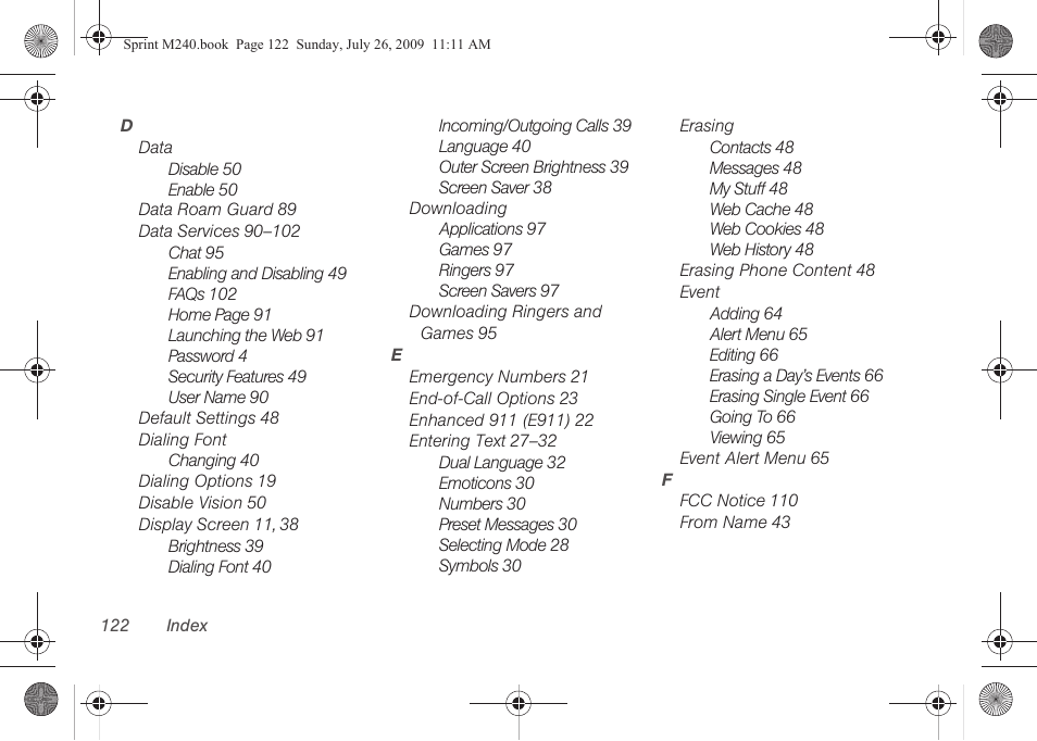 Samsung SPH-M240ZKASPR User Manual | Page 134 / 137
