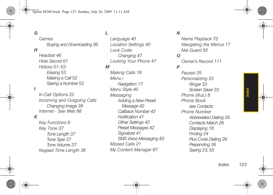 Samsung SPH-M240ZKASPR User Manual | Page 135 / 137