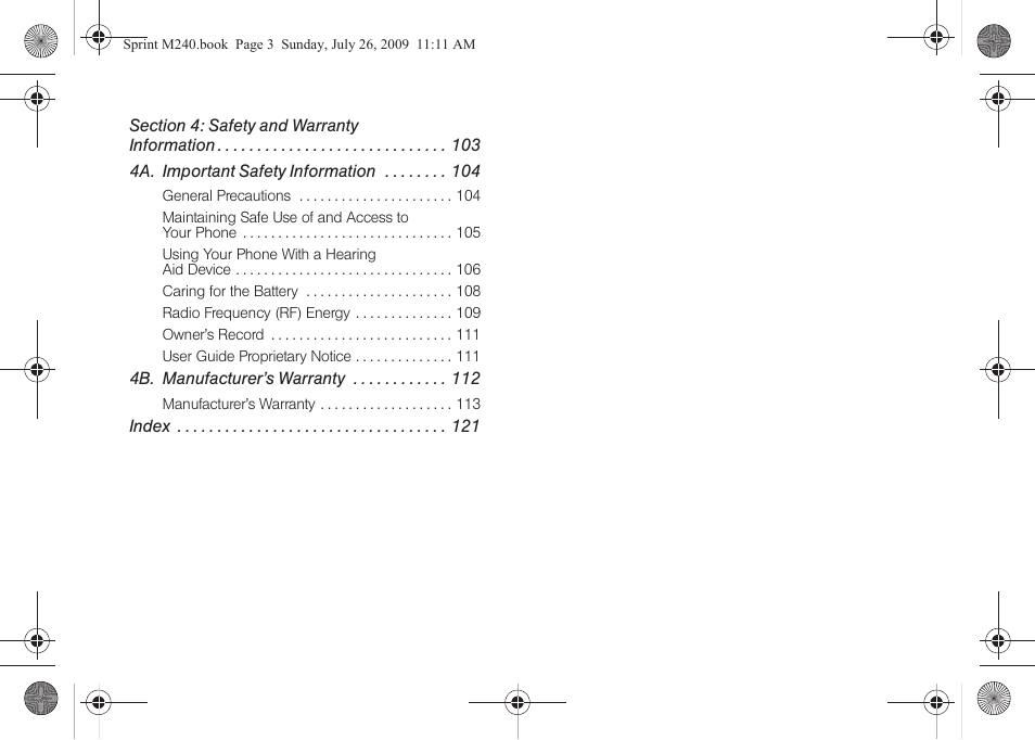 Samsung SPH-M240ZKASPR User Manual | Page 5 / 137