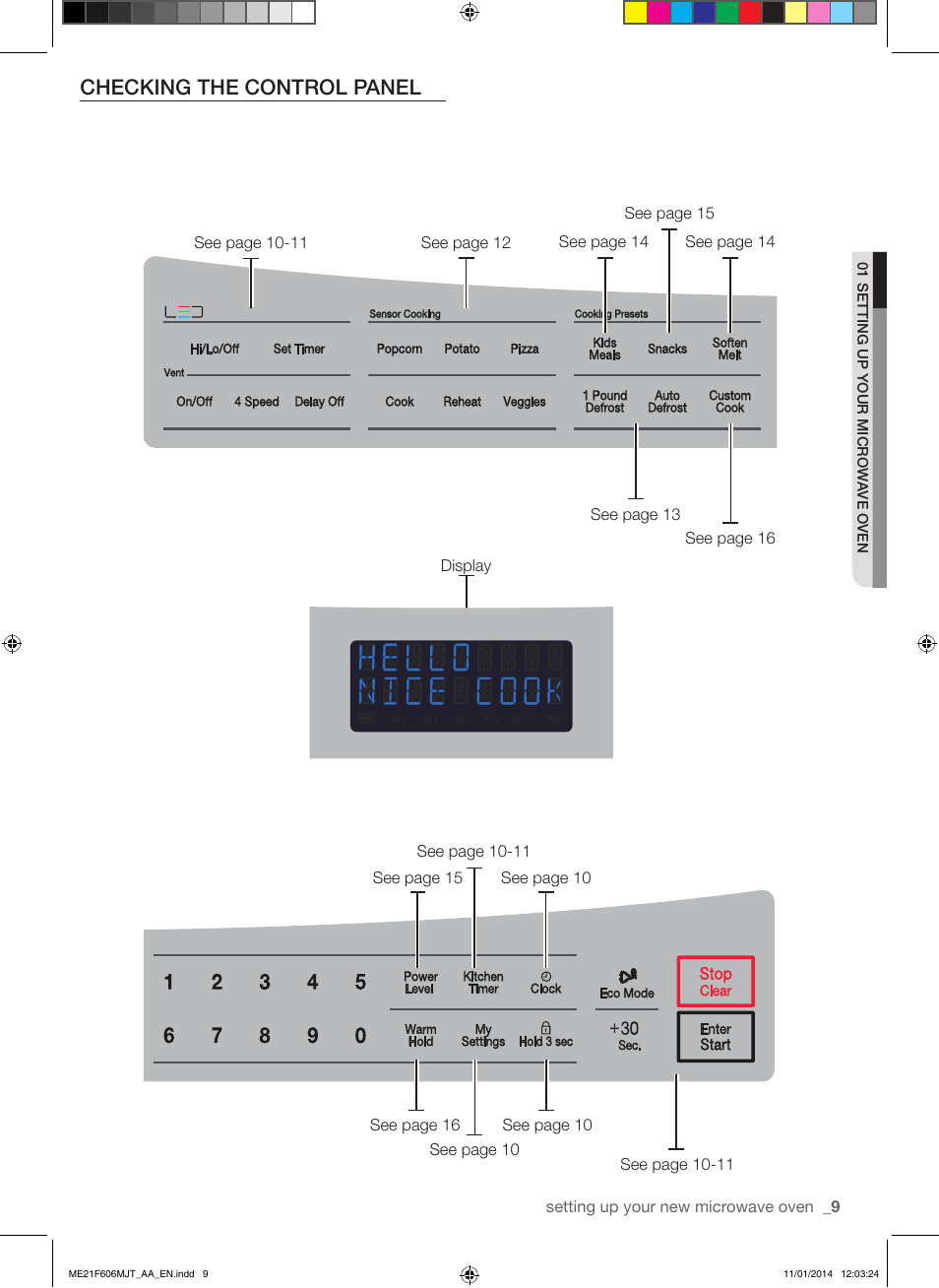 Checking the control panel | Samsung ME21F606MJT-AC User Manual | Page 9 / 52
