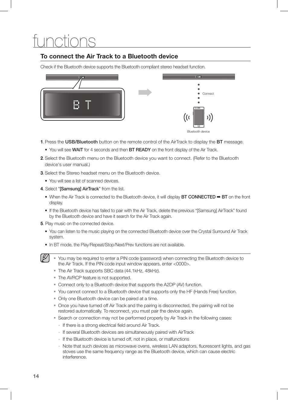 Functions | Samsung HW-F355-ZA User Manual | Page 14 / 24