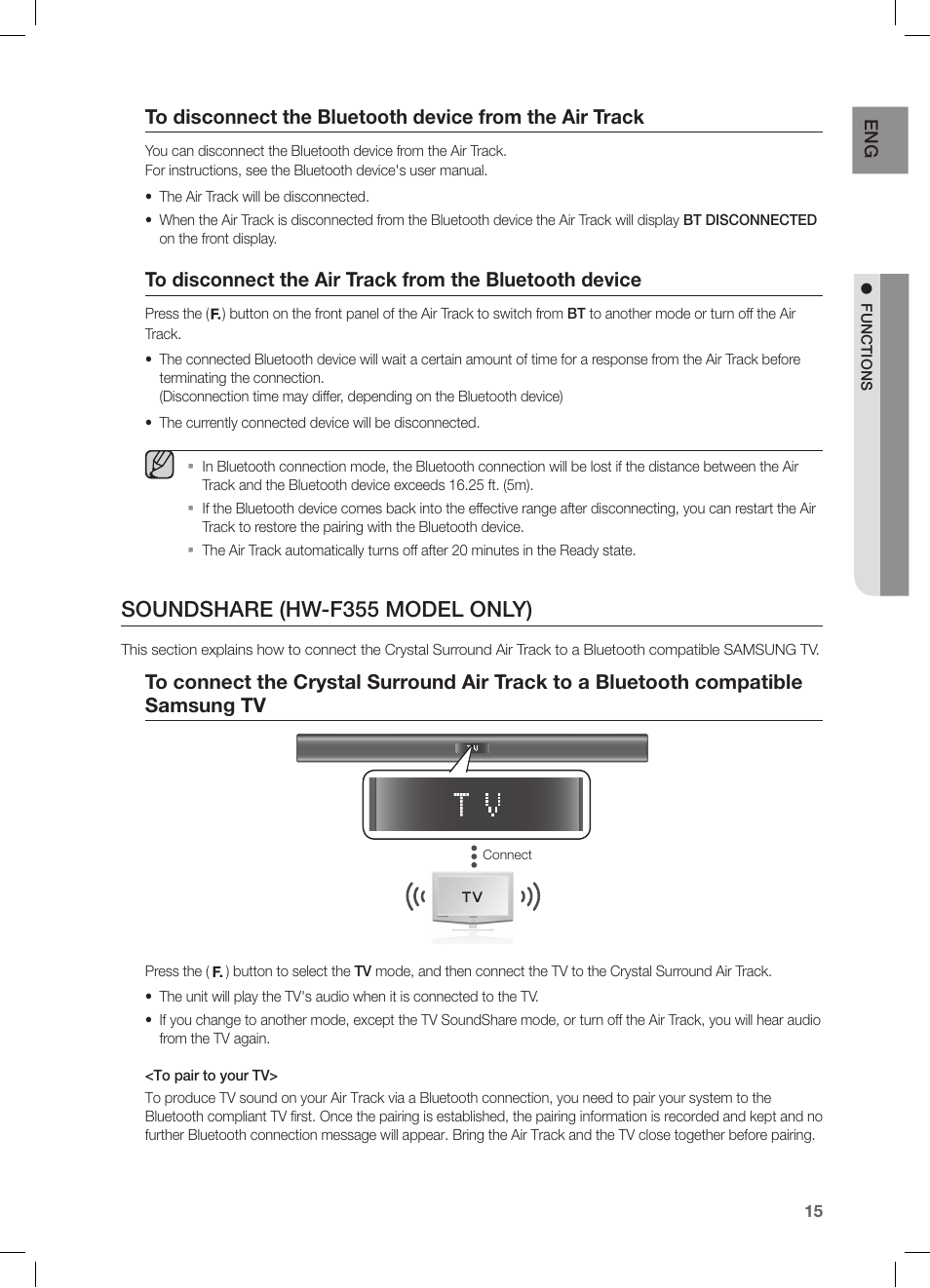 Soundshare (hw-f355 model only) | Samsung HW-F355-ZA User Manual | Page 15 / 24