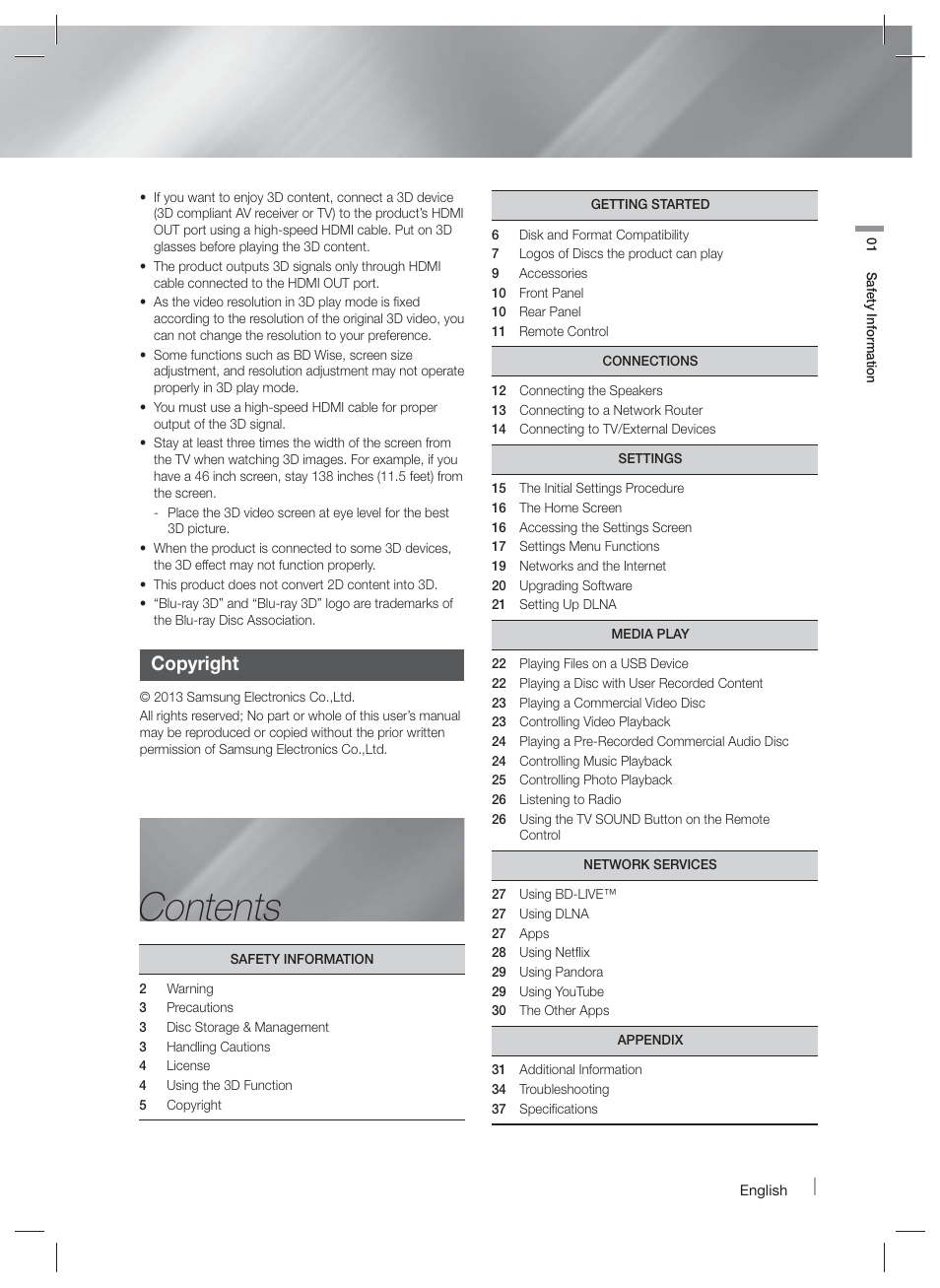 Samsung HT-F4500-ZA User Manual | Page 5 / 39