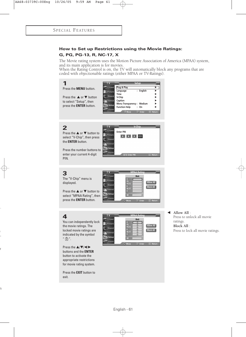 Samsung TXR3081WHX-XAA User Manual | Page 61 / 80