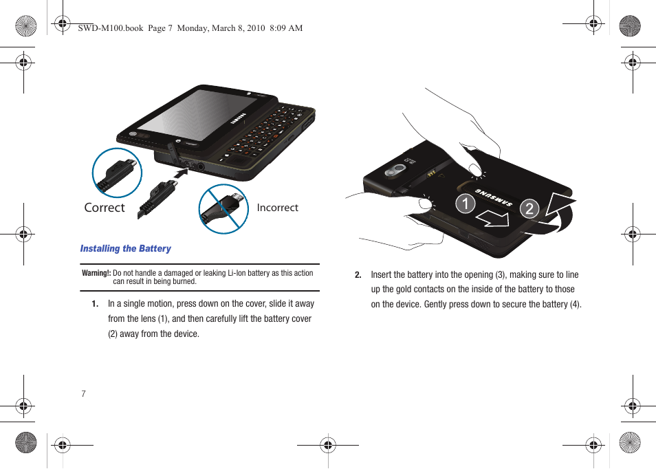 Correct, Incorrect | Samsung SWD-M100ZKECLW User Manual | Page 10 / 159