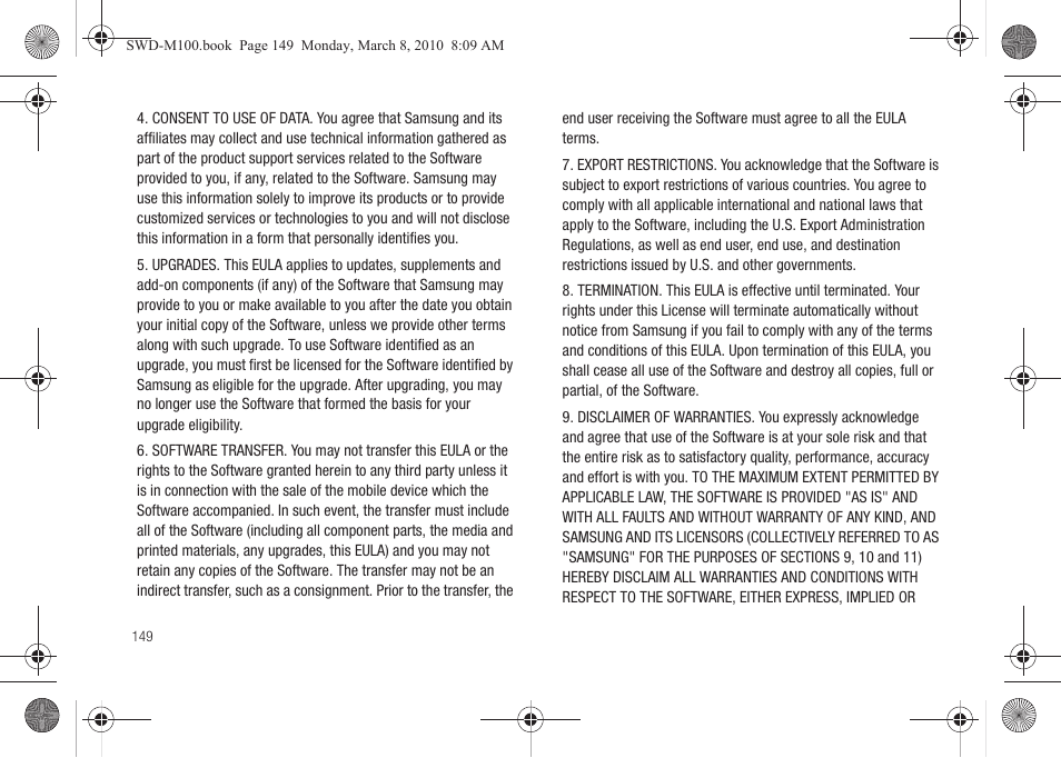 Samsung SWD-M100ZKECLW User Manual | Page 152 / 159