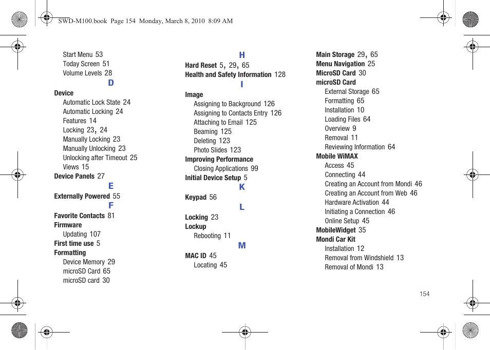 Samsung SWD-M100ZKECLW User Manual | Page 157 / 159
