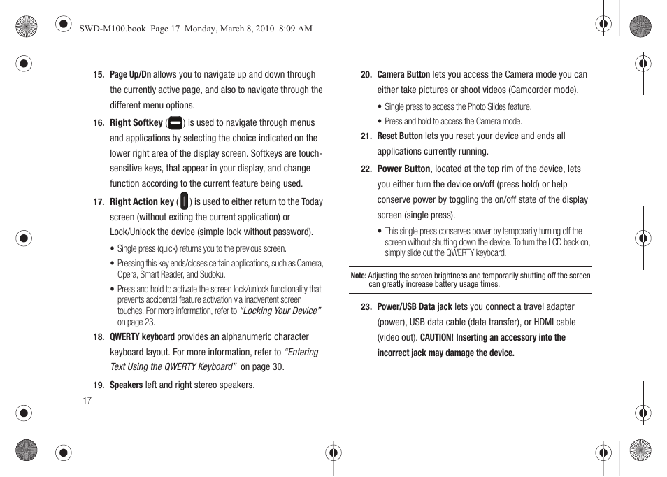 Samsung SWD-M100ZKECLW User Manual | Page 20 / 159