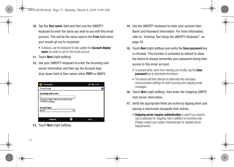 Samsung SWD-M100ZKECLW User Manual | Page 74 / 159