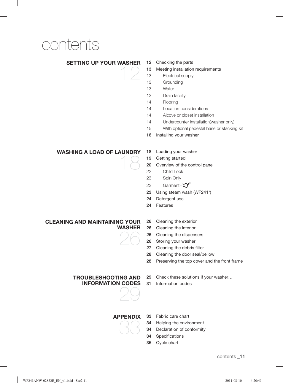 Samsung WF231ANW-XAA User Manual | Page 11 / 120