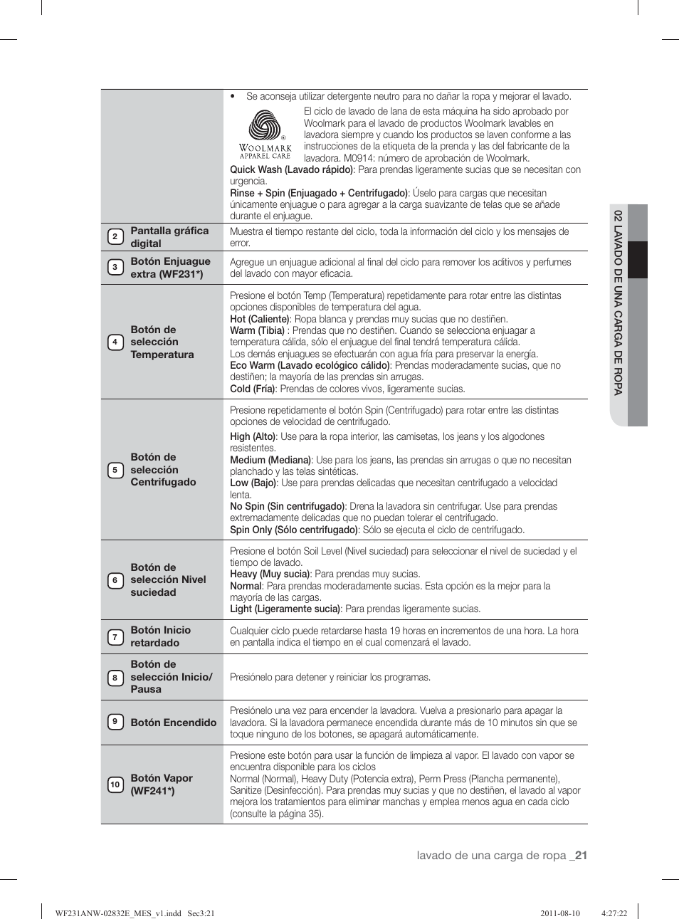 Samsung WF231ANW-XAA User Manual | Page 61 / 120