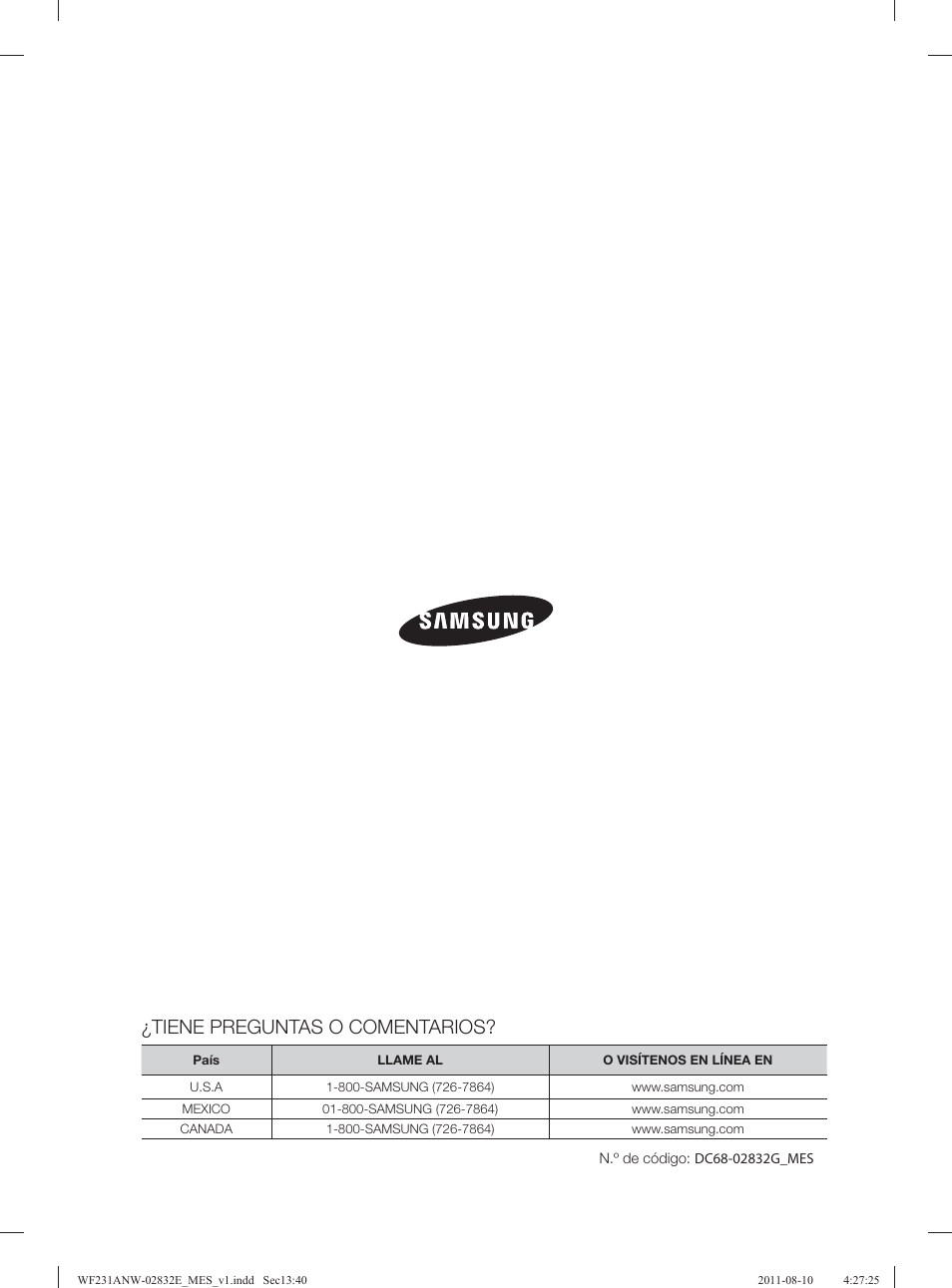 Tiene preguntas o comentarios | Samsung WF231ANW-XAA User Manual | Page 80 / 120