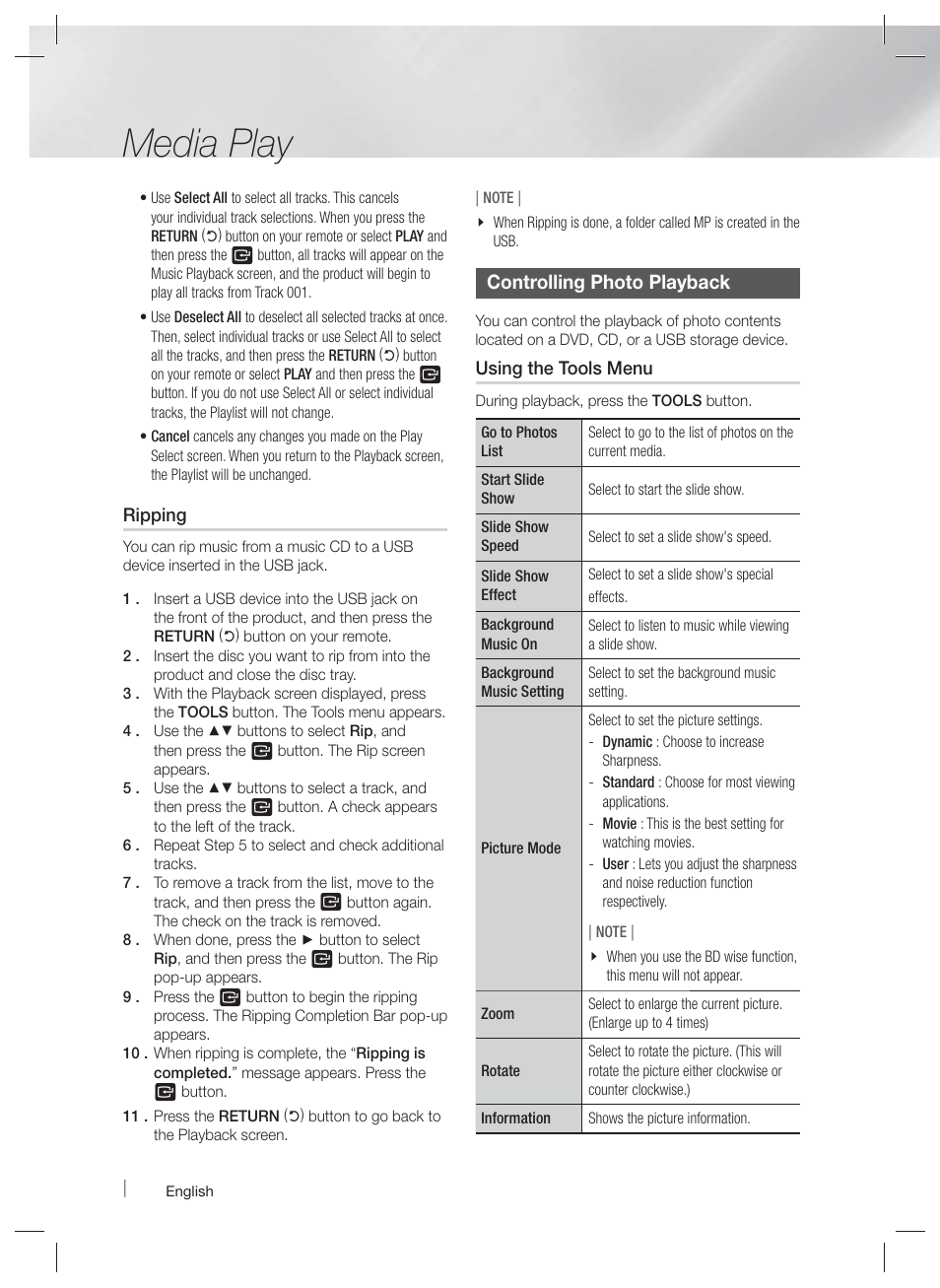Media play | Samsung HT-E6500W-ZA User Manual | Page 46 / 66