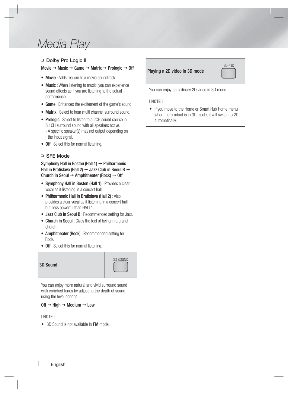 Media play | Samsung HT-E6500W-ZA User Manual | Page 50 / 66