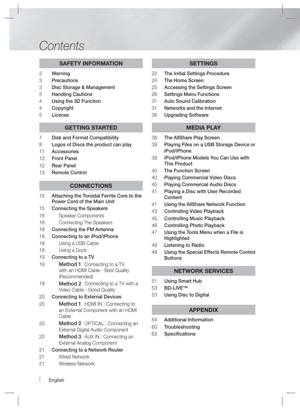 Samsung HT-E6500W-ZA User Manual | Page 6 / 66