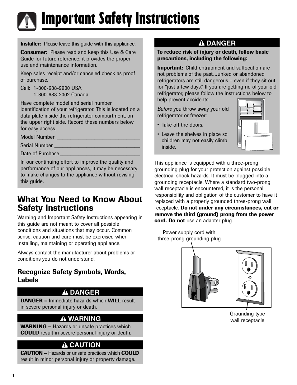 Important safety instructions, What you need to know about safety instructions | Amana AFI2538AEW User Manual | Page 2 / 96