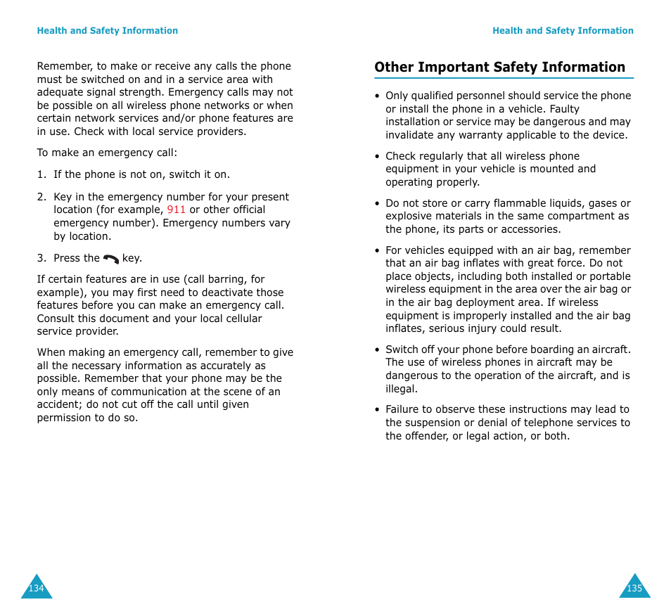 Other important safety information | Samsung SGH-S307SSACIN User Manual | Page 71 / 89