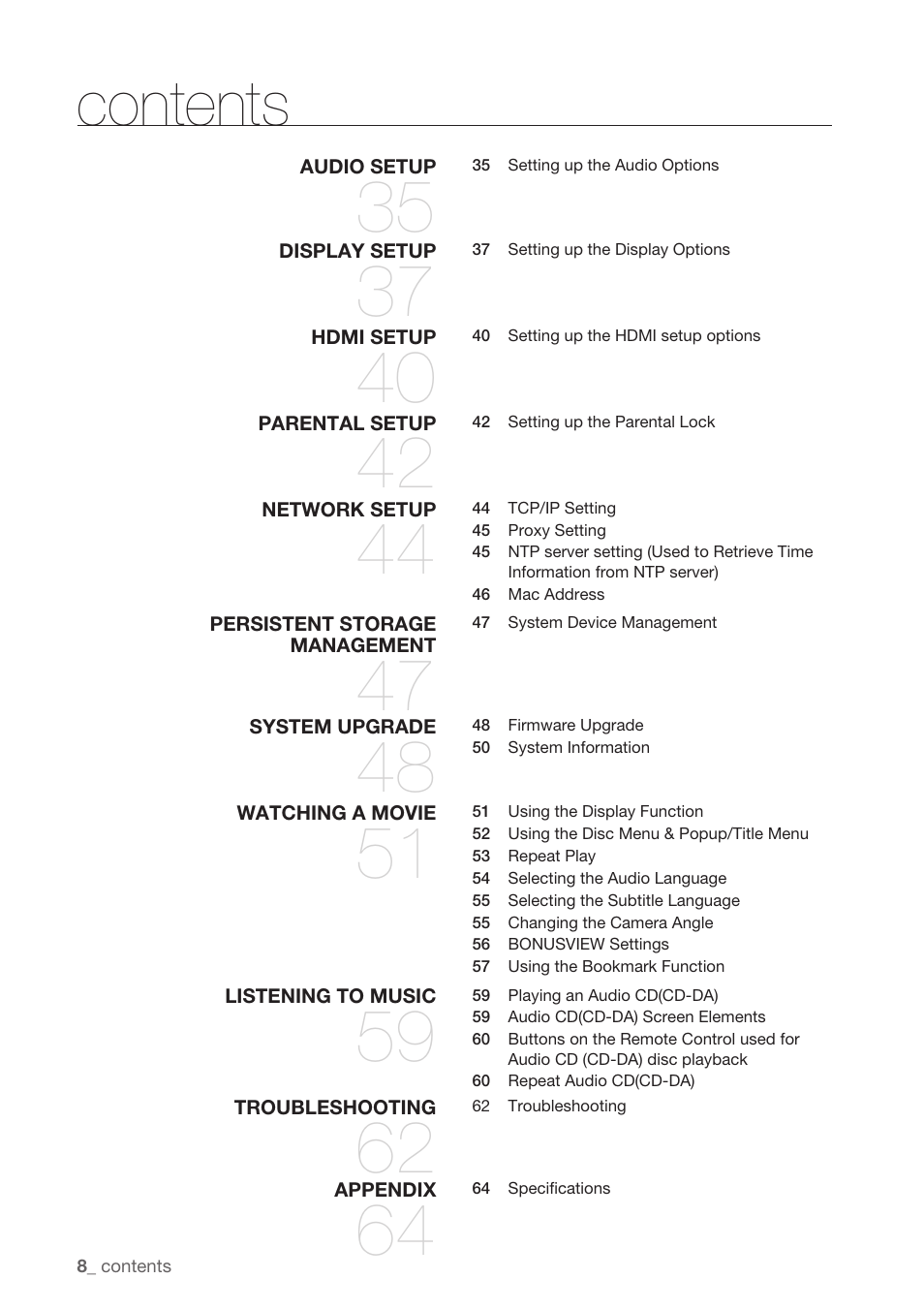 Samsung BD-P1500-XAA User Manual | Page 8 / 68